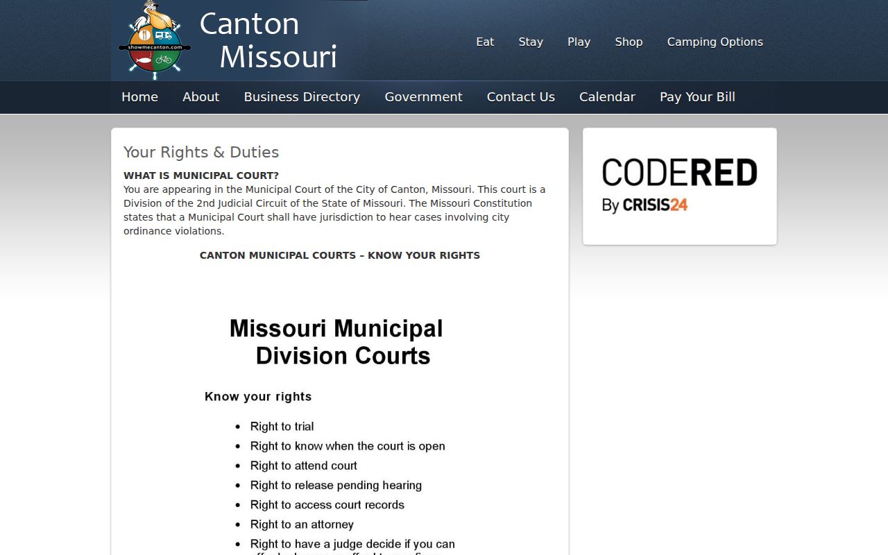 Lewis County Canton court records rights and hearing procedures
