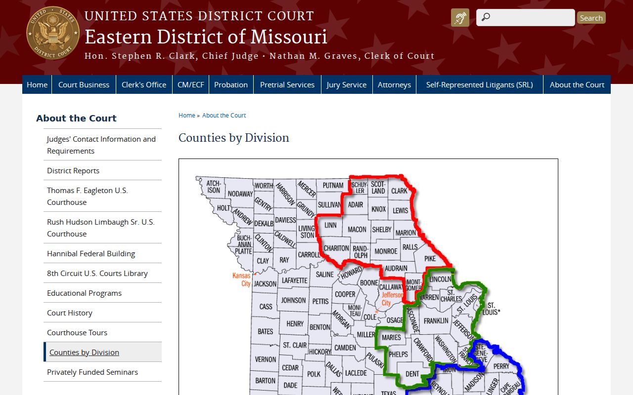 Lewis County court docket federal Northern Division map