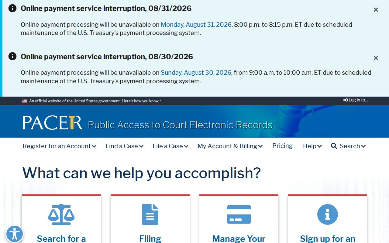 Lewis County court docket PACER federal search portal