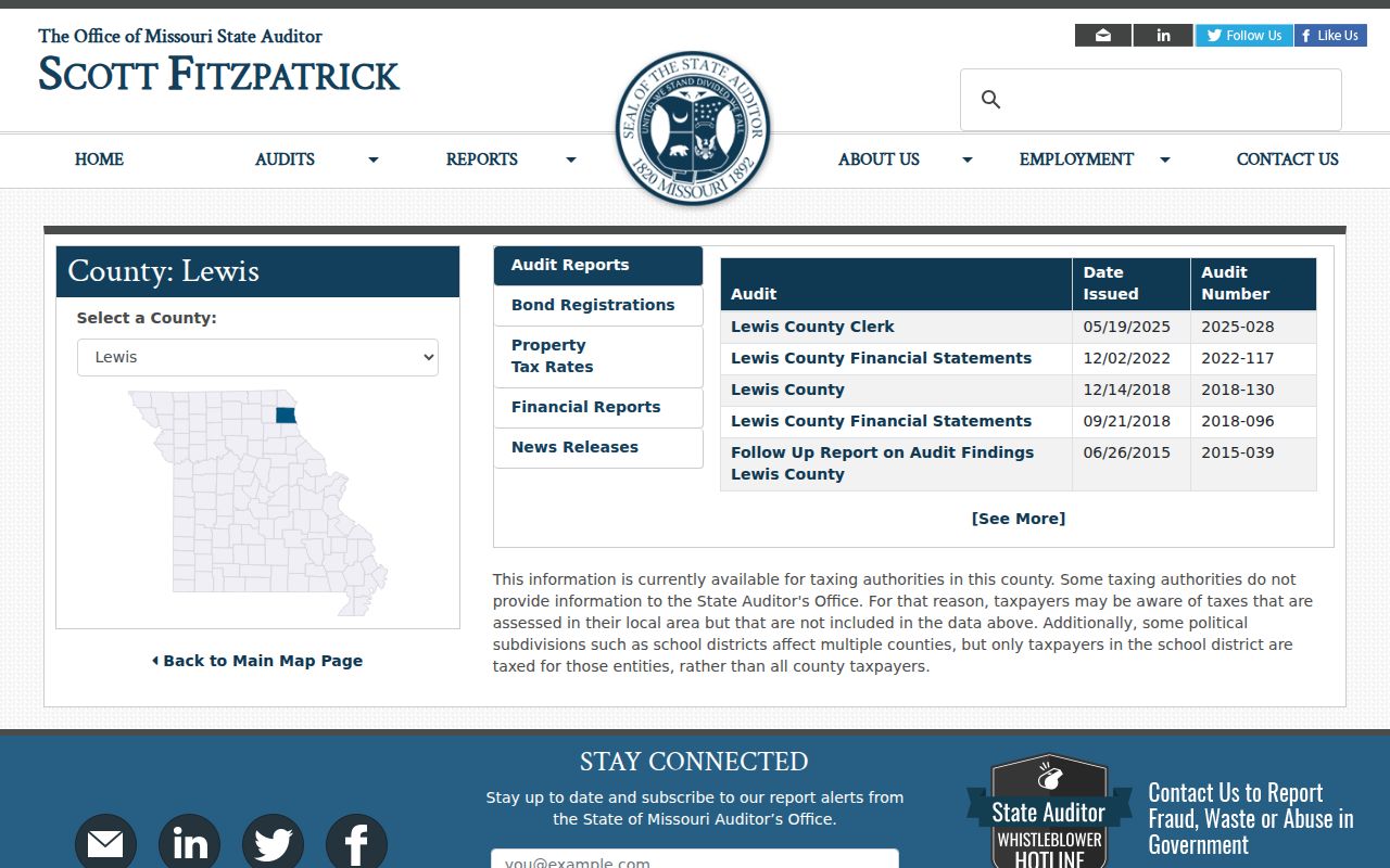 Lewis County La Belle court records local government report context