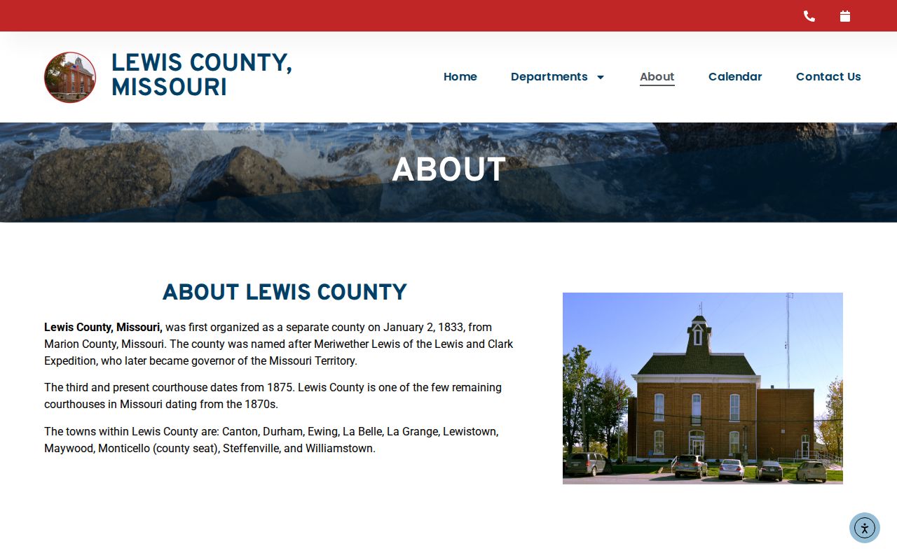 Lewis County Lewistown court records county organization context